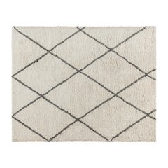 Shag Style Diamond Trellis Area Rug - 8' x 10' - Ivory/Gray Polyester (PET)