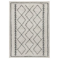 Geometric Style Bohemian Shag Area Rug - 8' x 10' - Ivory