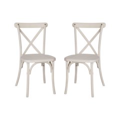 2-pack Advantage White Resin X-Back Chair