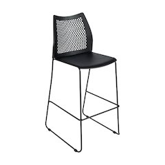 HERCULES Stack Bar Stool with Air-Vent Back and Powder Coated Sled Base