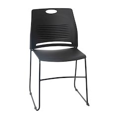Modern Commercial Grade Contoured Stack Chair with Sled Base