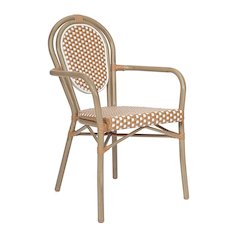 Classic Commercial Grade Bistro Chair, Natural & White/Light Natural Frame