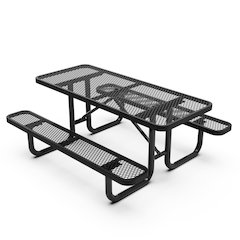 Mantilla 6' Rectangular Outdoor Picnic Table, Black