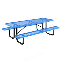 Mantilla 8' Rectangular Outdoor Picnic Table, Blue