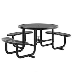 Creekside 46" Round Wheelchair Accessible Outdoor Picnic Table, Black