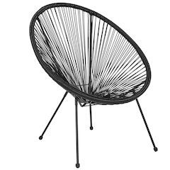 Oval Comfort Take Ten Black Papasan Lounge Chair
