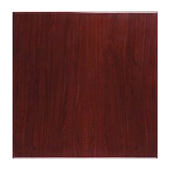 36'' Square High-Gloss Mahogany Resin Table Top with 2'' Thick Drop-Lip