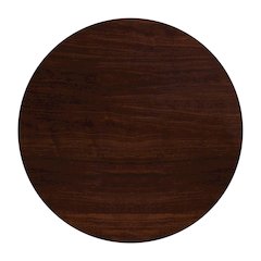 48'' Round High-Gloss Walnut Resin Table Top with 2'' Thick Drop-Lip