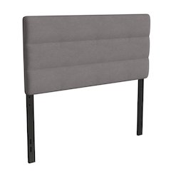Full Channel Stitched Fabric Upholstered Headboard, from 44.5" to 57.25" - Gray