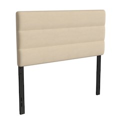 Full Channel Stitched Fabric Upholstered Headboard, from 44.5" to 57.25" - Cream