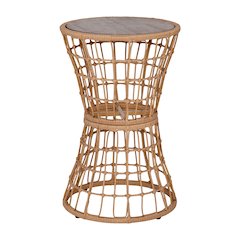 Natural Finish Rope Table with Acacia Wood Top, Fade and Weather Resistant
