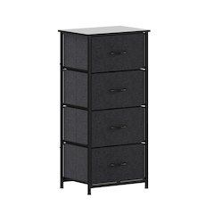4 Drawer Dresser Storage Organizer, Black Drawers/Black Frame