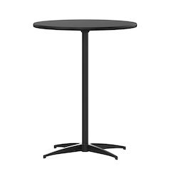 Lars 24'' Round Wood Cocktail Table with 30'' and 42'' Columns, Black