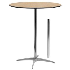 36'' Round Wood Cocktail Table with 30'' and 42'' Columns