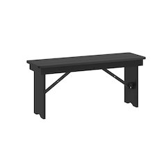 40" x 12" Black Wash Antique Solid Pine Farmhouse Folding Bench