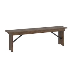 60" x 12" Antique Rustic Antique Solid Pine Farmhouse Folding Bench