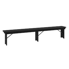 8' x 12'' Black Wash Antique Solid Pine Farmhouse Folding Bench