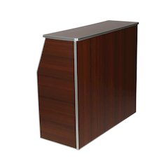 Amara 4' Walnut Woodgrain Laminate Foldable Bar - Portable Event Bar