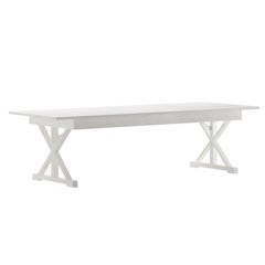 9' x 40" Farm Style Dining Table with X-Legs for Commercial and Residential Use
