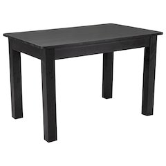 HERCULES 46" x 30" Rectangular Black Wash Solid Pine Farm Dining Table