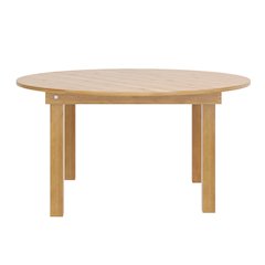 60" Round Light Natural Farmhouse Folding Table, Antique Rustic Solid Pine