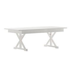 7' x 40" Farm Style Dining Table with X-Legs for Commercial and Residential Use