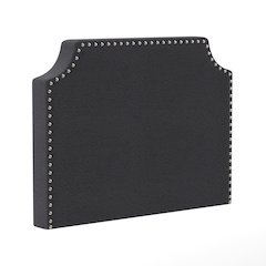 Twin Headboard with Two Power Outlets, USB Port, and USB Type-C Port, Gray Linen