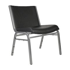 HERCULES Big & Tall 1000 lb. Rated Black Vinyl Stack Chair