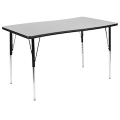 28"W x 47.5"L Grey Thermal Activity Table-Standard Height Adjust Legs