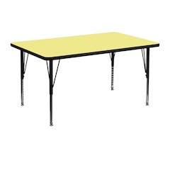 30''W x 48''L Yellow Thermal Activity Table - Height Adjustable Short Legs