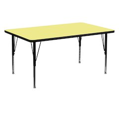 30''W x 60''L Yellow Thermal Activity Table - Height Adjustable Short Legs