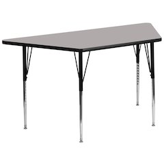 29''W x 57''L Trapezoid Grey HP Activity Table - Standard Height Adjustable Legs