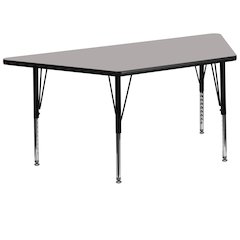 29''W x 57''L Trapezoid Grey HP Activity Table - Height Adjustable Short Legs