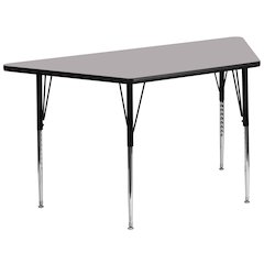 29''W x 57''L Trapezoid Grey Thermal Activity Table - Standard Height Legs