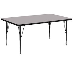 30''W x 72''L Grey Thermal Activity Table - Height Adjustable Short Legs