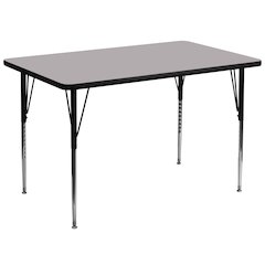 36''W x 72''L Grey Thermal Activity Table - Standard Height Adjustable Legs