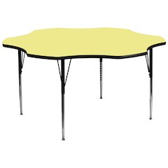 60'' Flower Yellow Thermal Activity Table - Standard Height Adjustable Legs