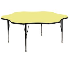 60'' Flower Yellow Thermal Activity Table - Height Adjustable Short Legs