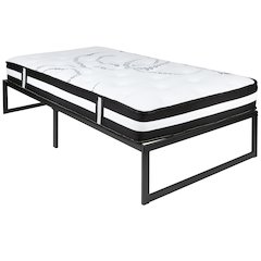 14 in Metal Platform Bed Frame with 12 in Mattress - Twin