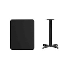 24'' x 30'' Rectangular Black Table Top with 22'' x 22'' Table Height Base