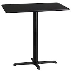 24'' x 42'' Black Table Top with 23.5'' x 29.5'' Bar Height Table Base