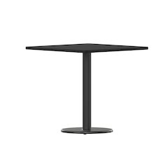 30'' Square Black Laminate Table Top with 18'' Round Table Height Base