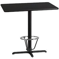 30'' x 42'' Black Table Top with 23.5'' x 29.5'' Bar Height