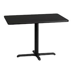 30'' x 42'' Rectangular Black Table Top with 23.5'' x 29.5'' Table Height Base