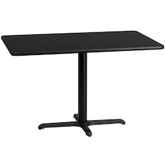 30'' x 48'' Rectangular Black Table Top with 23.5'' x 29.5'' Table Height Base