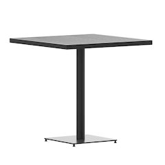 Patio Bistro Dining Table with Faux Gray Wash Teak Poly Slats, 30" Square