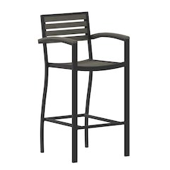 Contemporary All-Weather Patio Bar Stool with Arms