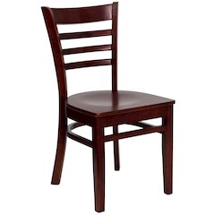Ladder Back Mahogany Wood Restaurant Chair