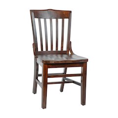 School House Back Walnut Wood Restaurant Chair