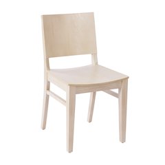 Naples Solid Wood Dining Chair with Curved Backrest and Antique White Finish